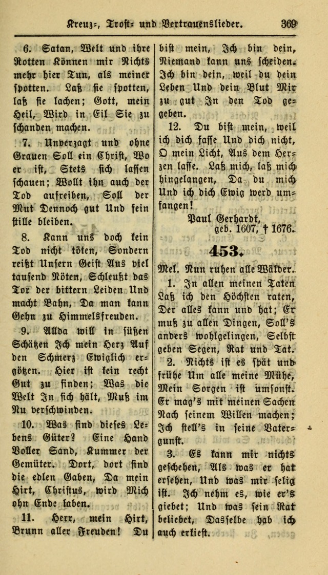 Gesangbuch der Evangelischen Kirche: herausgegeben von der Deutschen Evangelischen Synode von Nord-Amerika page 369