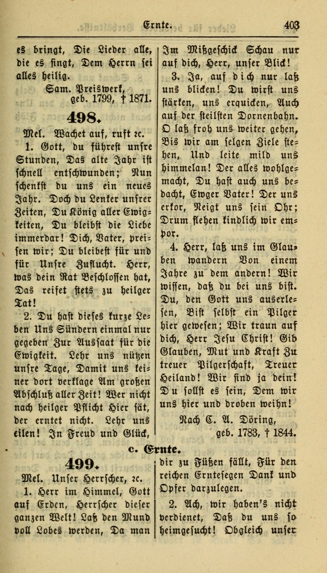 Gesangbuch der Evangelischen Kirche: herausgegeben von der Deutschen Evangelischen Synode von Nord-Amerika page 403