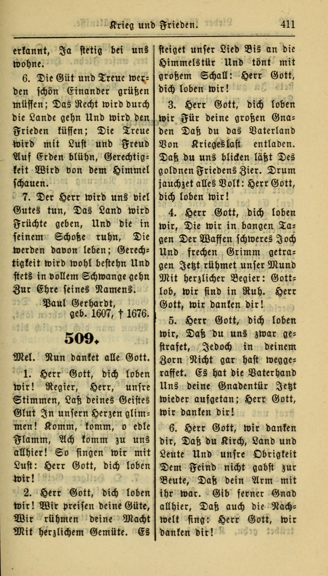 Gesangbuch der Evangelischen Kirche: herausgegeben von der Deutschen Evangelischen Synode von Nord-Amerika page 411