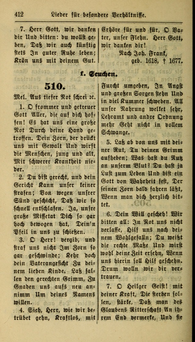 Gesangbuch der Evangelischen Kirche: herausgegeben von der Deutschen Evangelischen Synode von Nord-Amerika page 412