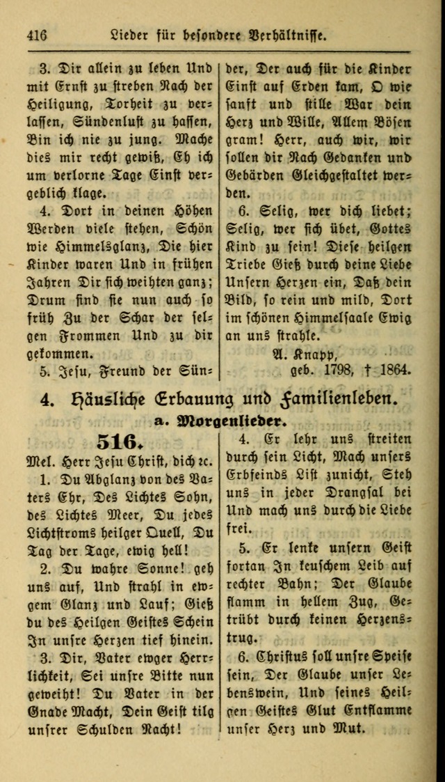 Gesangbuch der Evangelischen Kirche: herausgegeben von der Deutschen Evangelischen Synode von Nord-Amerika page 416