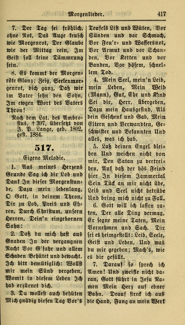 Gesangbuch der Evangelischen Kirche: herausgegeben von der Deutschen Evangelischen Synode von Nord-Amerika page 417