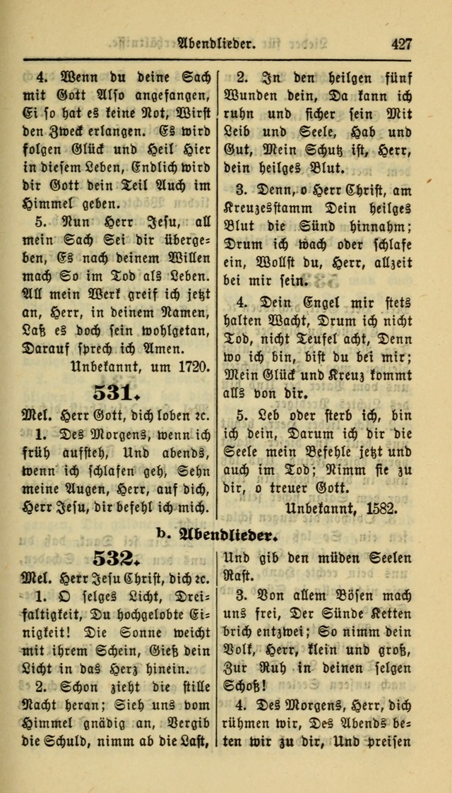 Gesangbuch der Evangelischen Kirche: herausgegeben von der Deutschen Evangelischen Synode von Nord-Amerika page 427