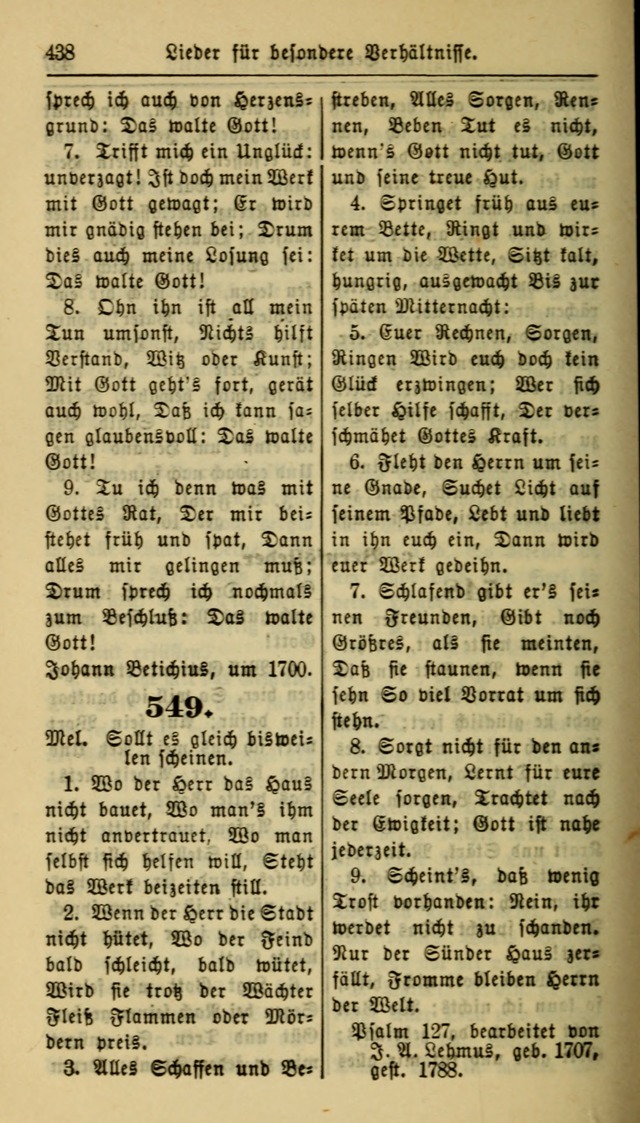Gesangbuch der Evangelischen Kirche: herausgegeben von der Deutschen Evangelischen Synode von Nord-Amerika page 438