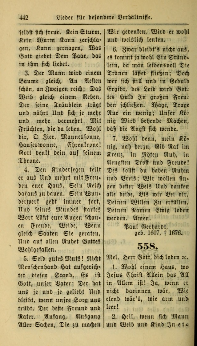 Gesangbuch der Evangelischen Kirche: herausgegeben von der Deutschen Evangelischen Synode von Nord-Amerika page 442