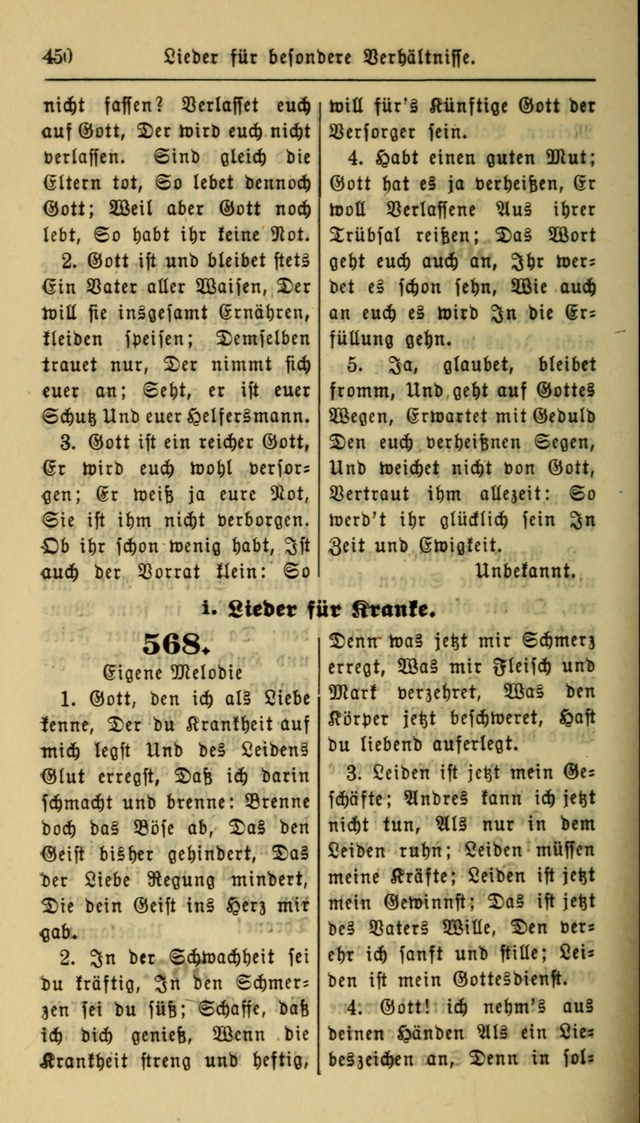 Gesangbuch der Evangelischen Kirche: herausgegeben von der Deutschen Evangelischen Synode von Nord-Amerika page 450