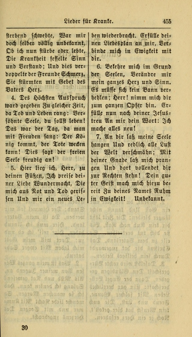 Gesangbuch der Evangelischen Kirche: herausgegeben von der Deutschen Evangelischen Synode von Nord-Amerika page 455