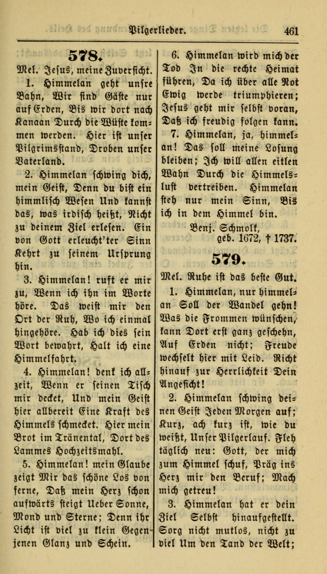 Gesangbuch der Evangelischen Kirche: herausgegeben von der Deutschen Evangelischen Synode von Nord-Amerika page 461