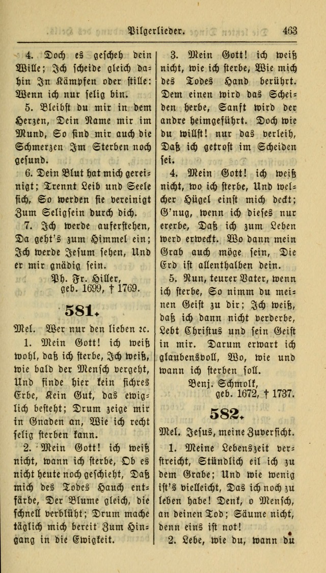 Gesangbuch der Evangelischen Kirche: herausgegeben von der Deutschen Evangelischen Synode von Nord-Amerika page 463