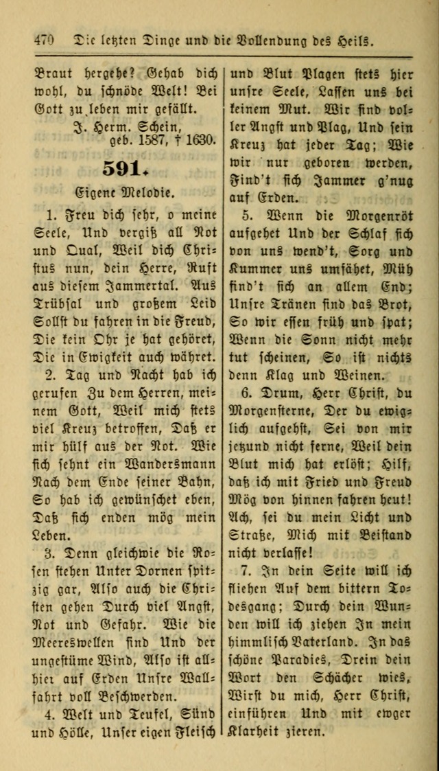 Gesangbuch der Evangelischen Kirche: herausgegeben von der Deutschen Evangelischen Synode von Nord-Amerika page 470