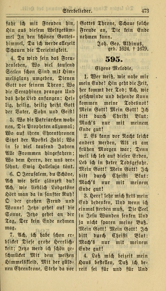 Gesangbuch der Evangelischen Kirche: herausgegeben von der Deutschen Evangelischen Synode von Nord-Amerika page 473