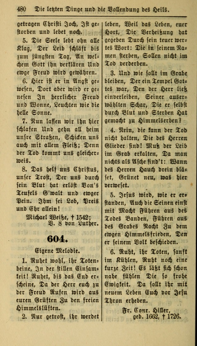 Gesangbuch der Evangelischen Kirche: herausgegeben von der Deutschen Evangelischen Synode von Nord-Amerika page 480