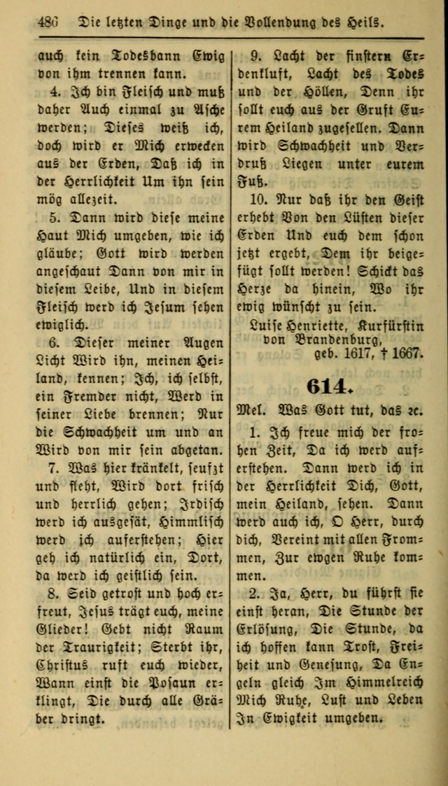 Gesangbuch der Evangelischen Kirche: herausgegeben von der Deutschen Evangelischen Synode von Nord-Amerika page 486