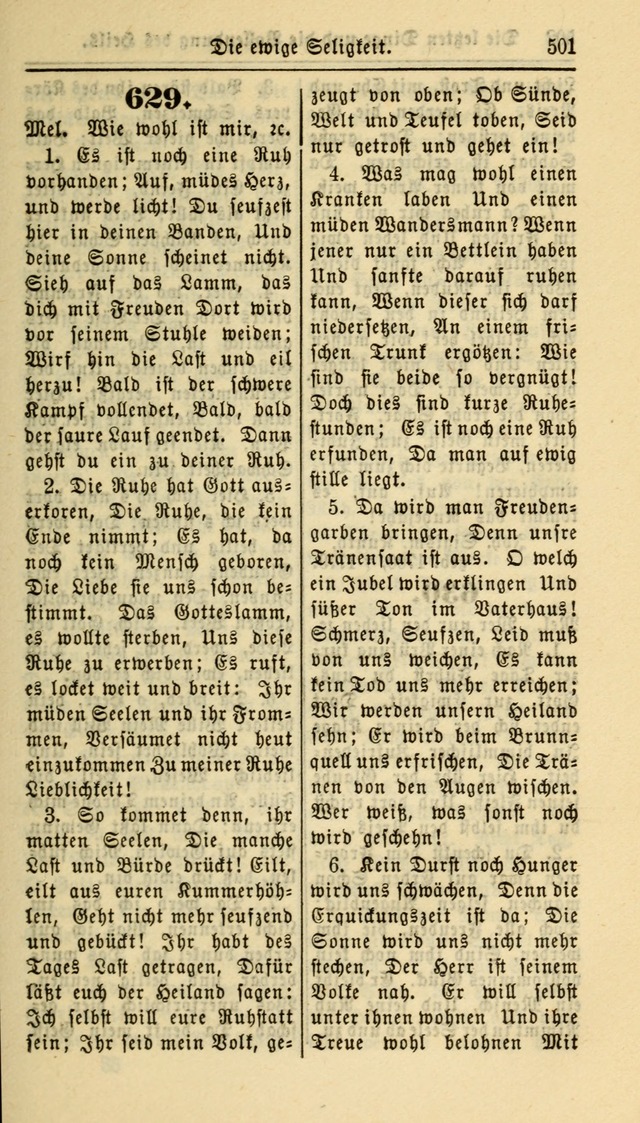 Gesangbuch der Evangelischen Kirche: herausgegeben von der Deutschen Evangelischen Synode von Nord-Amerika page 501