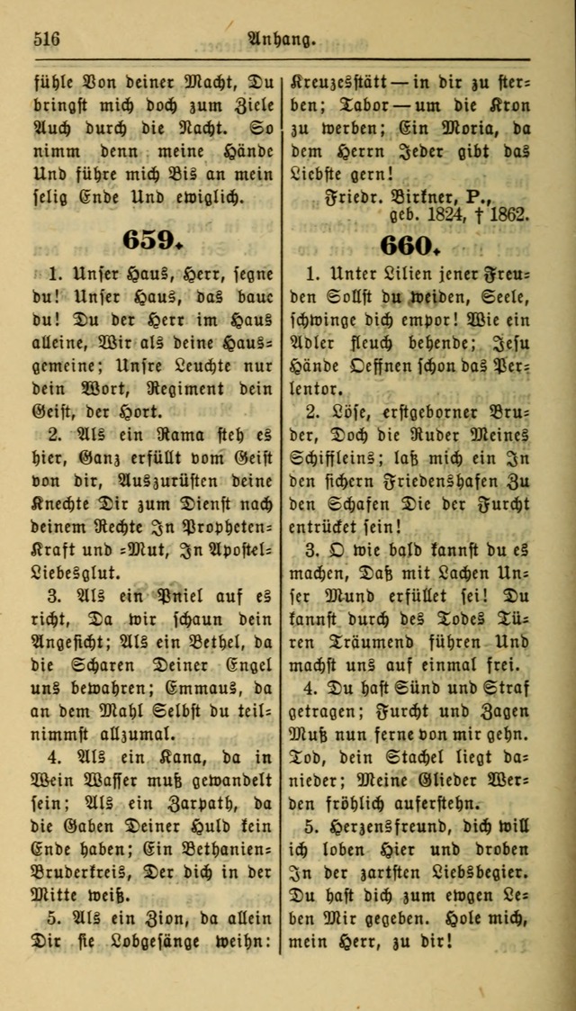Gesangbuch der Evangelischen Kirche: herausgegeben von der Deutschen Evangelischen Synode von Nord-Amerika page 516