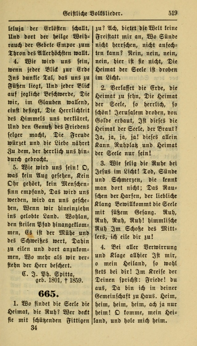 Gesangbuch der Evangelischen Kirche: herausgegeben von der Deutschen Evangelischen Synode von Nord-Amerika page 519