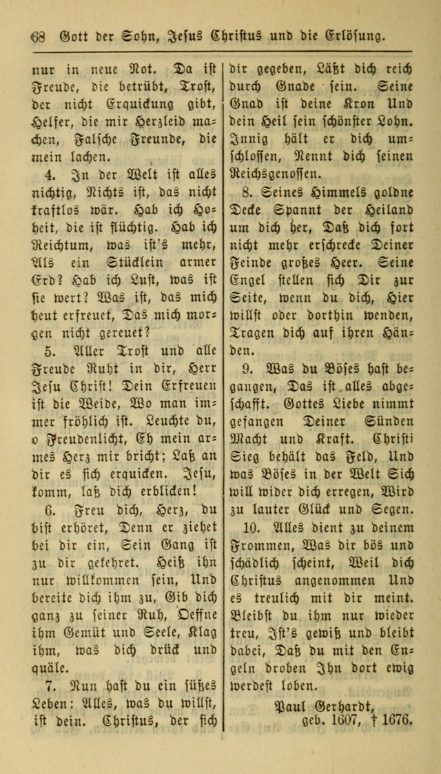 Gesangbuch der Evangelischen Kirche: herausgegeben von der Deutschen Evangelischen Synode von Nord-Amerika page 68