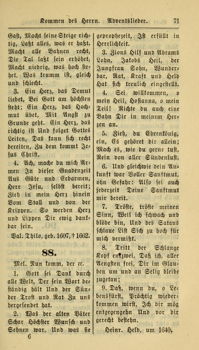 Gesangbuch der Evangelischen Kirche: herausgegeben von der Deutschen Evangelischen Synode von Nord-Amerika page 71