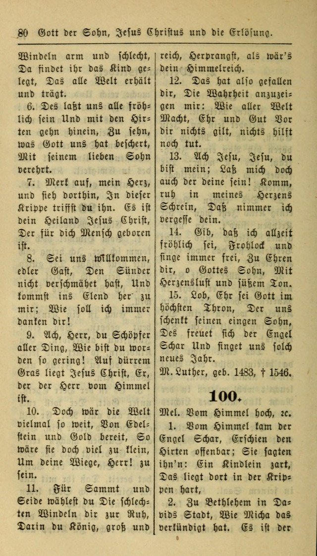 Gesangbuch der Evangelischen Kirche: herausgegeben von der Deutschen Evangelischen Synode von Nord-Amerika page 80
