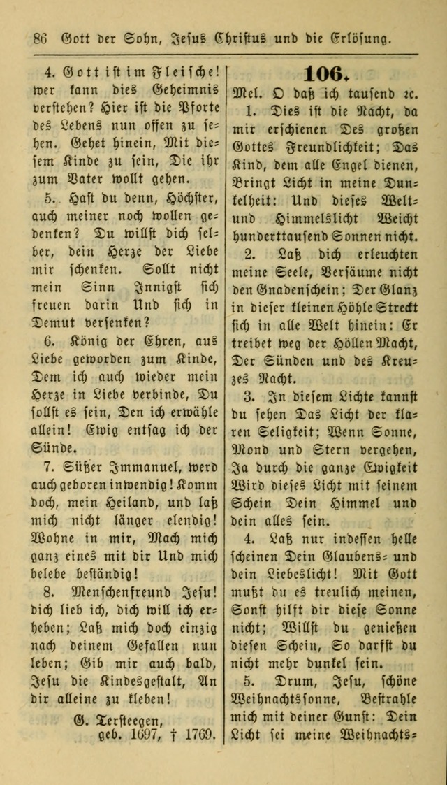 Gesangbuch der Evangelischen Kirche: herausgegeben von der Deutschen Evangelischen Synode von Nord-Amerika page 86
