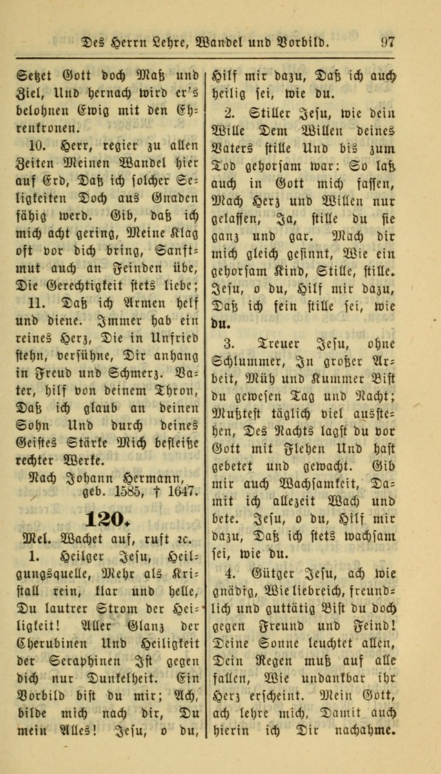 Gesangbuch der Evangelischen Kirche: herausgegeben von der Deutschen Evangelischen Synode von Nord-Amerika page 97