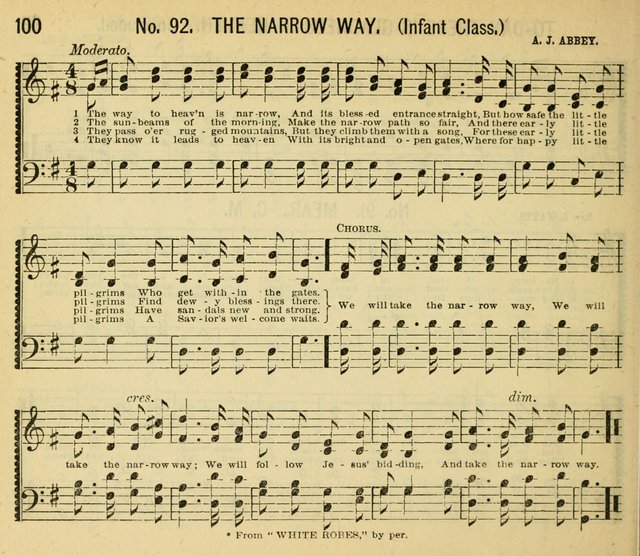 Grace and Glory: a choice collection of sacred songs, original and selected, for Sabbath-schools, revivals, etc. page 100