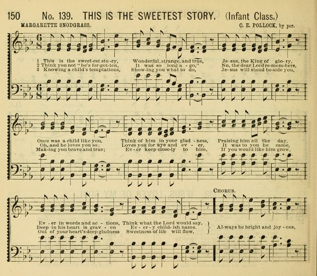 Grace and Glory: a choice collection of sacred songs, original and selected, for Sabbath-schools, revivals, etc. page 150