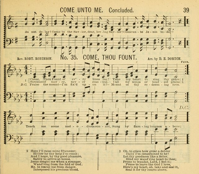 Grace and Glory: a choice collection of sacred songs, original and selected, for Sabbath-schools, revivals, etc. page 39