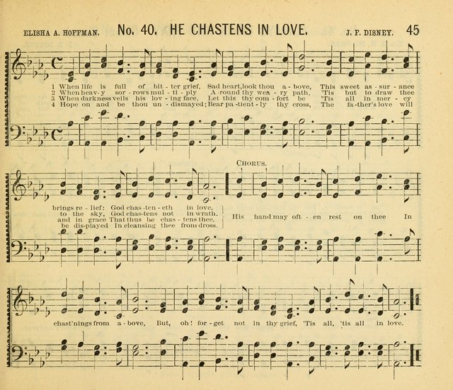 Grace and Glory: a choice collection of sacred songs, original and selected, for Sabbath-schools, revivals, etc. page 45