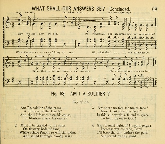 Grace and Glory: a choice collection of sacred songs, original and selected, for Sabbath-schools, revivals, etc. page 69