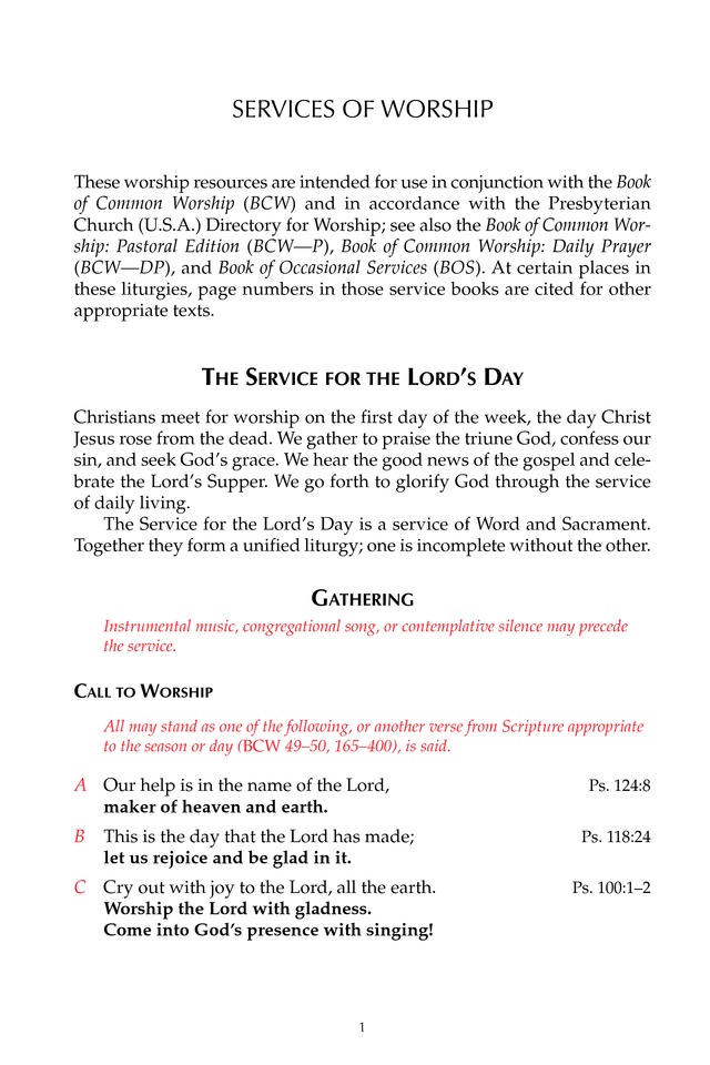Glory to God: the Presbyterian Hymnal page 1
