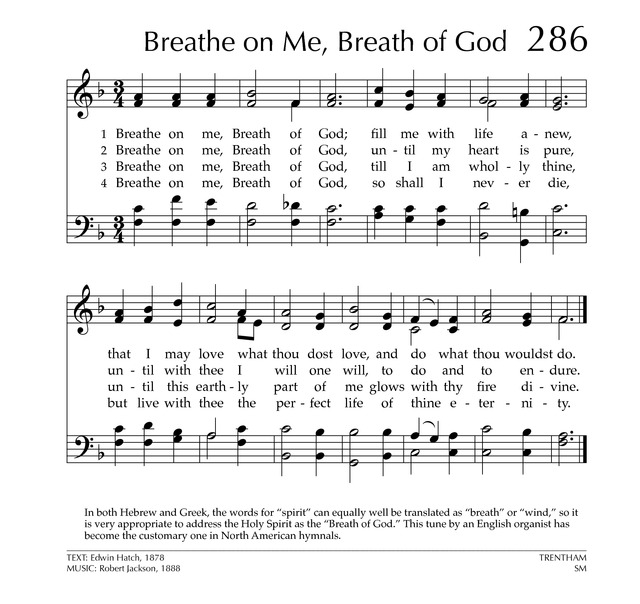 Breathe on me, Breath of God