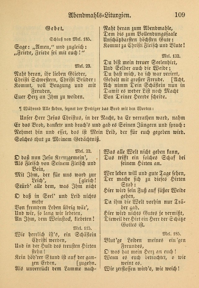 Gesangbuch der Evangelischen Brüdergemeinen in Nord Amerika (Neue vermehrte Aufl.) page 109