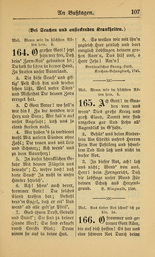 Gesangbuch für Gemeinden des Evangelisch-Lutherischen Bekenntnisses (14th ed.) page 107