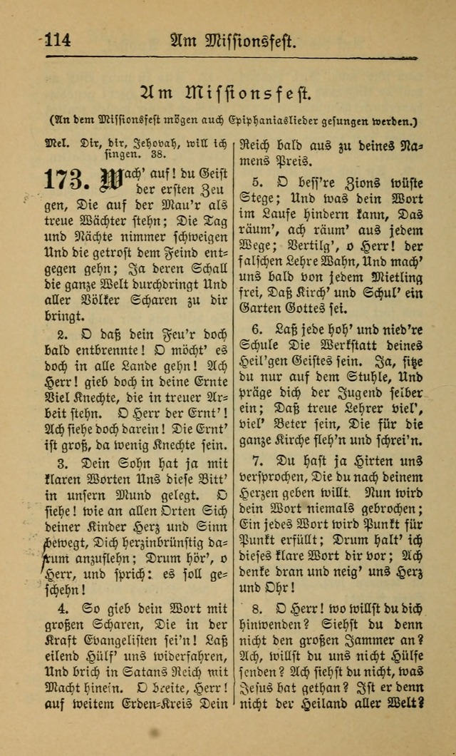 Gesangbuch für Gemeinden des Evangelisch-Lutherischen Bekenntnisses (14th ed.) page 114