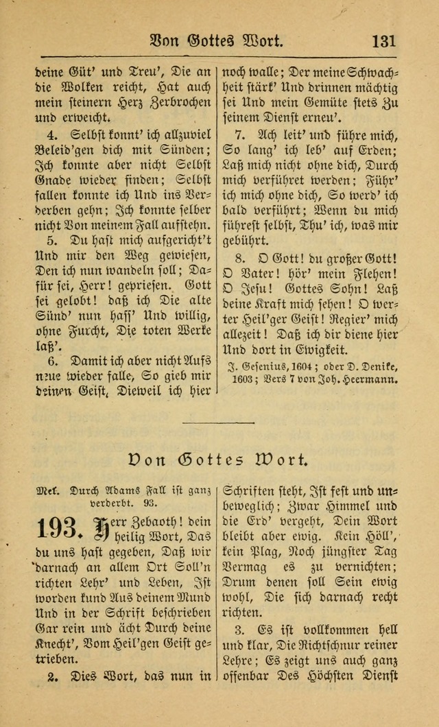 Gesangbuch für Gemeinden des Evangelisch-Lutherischen Bekenntnisses (14th ed.) page 131