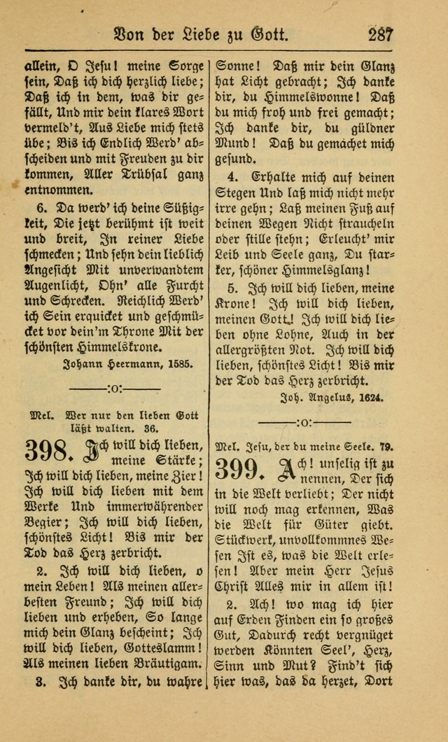 Gesangbuch für Gemeinden des Evangelisch-Lutherischen Bekenntnisses (14th ed.) page 287