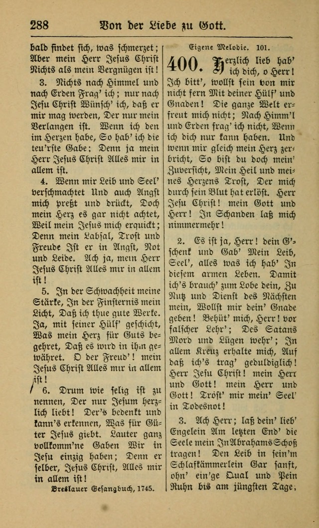 Gesangbuch für Gemeinden des Evangelisch-Lutherischen Bekenntnisses (14th ed.) page 288