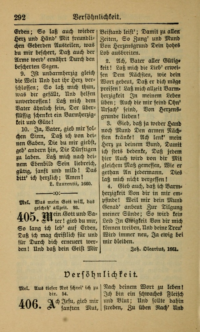 Gesangbuch für Gemeinden des Evangelisch-Lutherischen Bekenntnisses (14th ed.) page 292