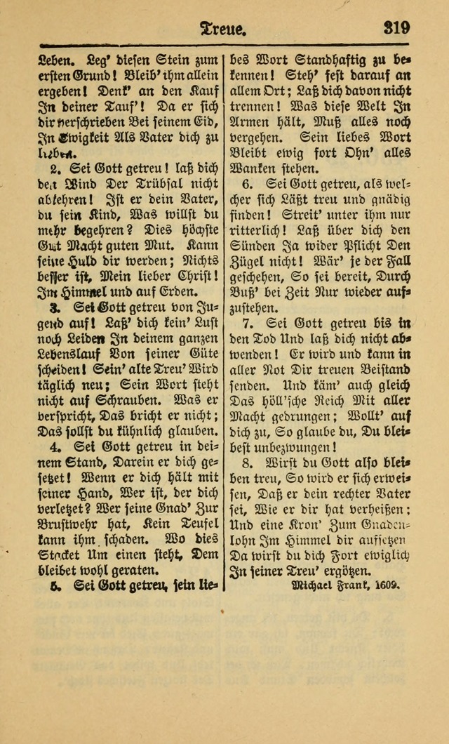 Gesangbuch für Gemeinden des Evangelisch-Lutherischen Bekenntnisses (14th ed.) page 319