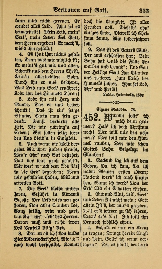Gesangbuch für Gemeinden des Evangelisch-Lutherischen Bekenntnisses (14th ed.) page 333