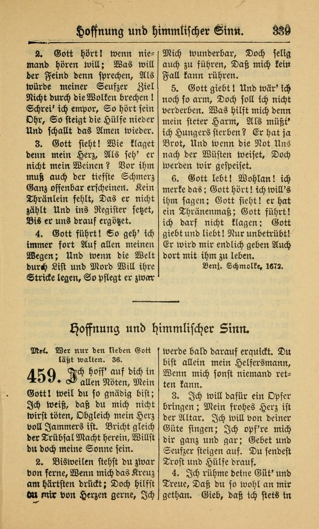 Gesangbuch für Gemeinden des Evangelisch-Lutherischen Bekenntnisses (14th ed.) page 339