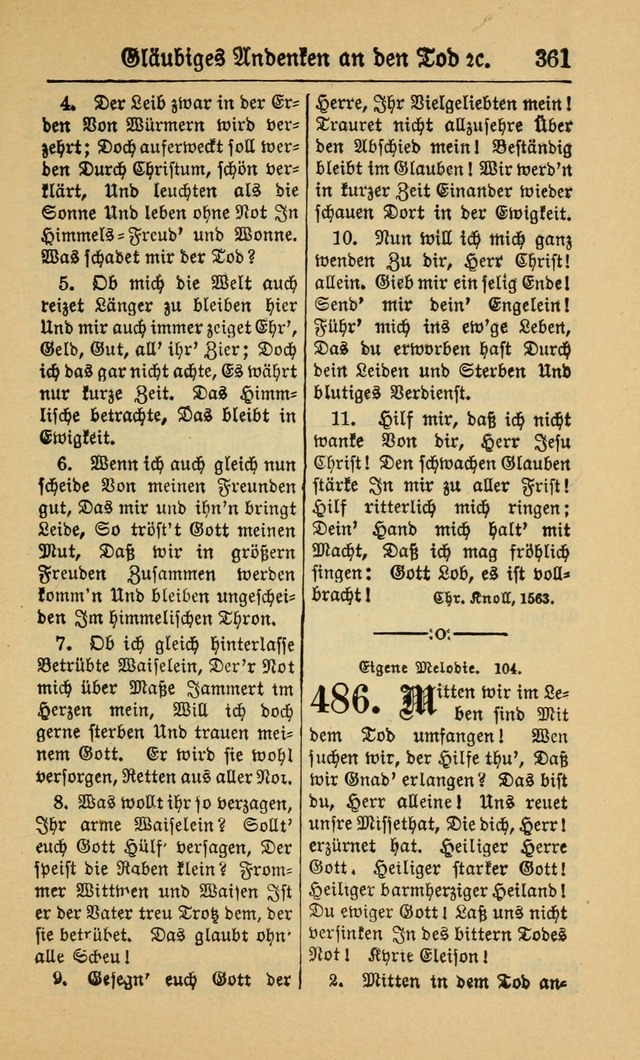 Gesangbuch für Gemeinden des Evangelisch-Lutherischen Bekenntnisses (14th ed.) page 361