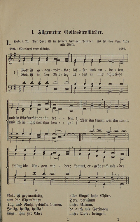 Gesangbuch: zum gottesdienstlichen und häuslichen Gebrauch in Evangelischen Mennoniten-Gemeinden (3rd ed.) page 1