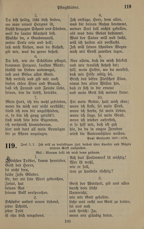 Gesangbuch: zum gottesdienstlichen und häuslichen Gebrauch in Evangelischen Mennoniten-Gemeinden (3rd ed.) page 103