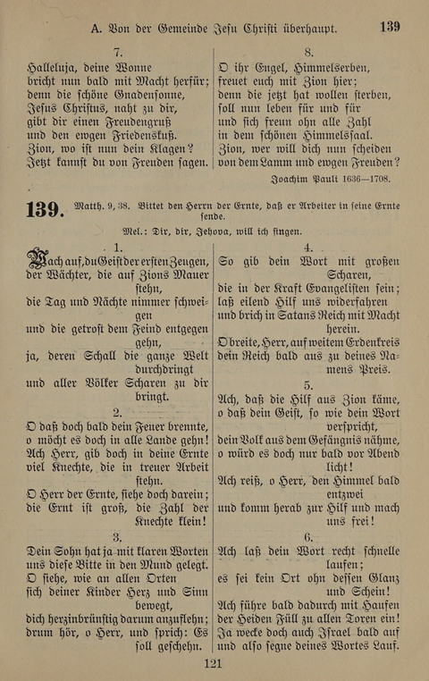 Gesangbuch: zum gottesdienstlichen und häuslichen Gebrauch in Evangelischen Mennoniten-Gemeinden (3rd ed.) page 121