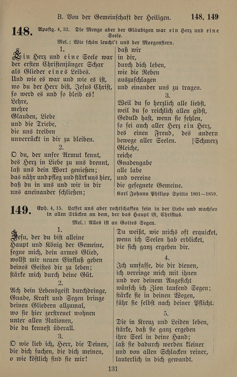 Gesangbuch: zum gottesdienstlichen und häuslichen Gebrauch in Evangelischen Mennoniten-Gemeinden (3rd ed.) page 131