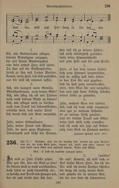 Gesangbuch: zum gottesdienstlichen und häuslichen Gebrauch in Evangelischen Mennoniten-Gemeinden (3rd ed.) page 207