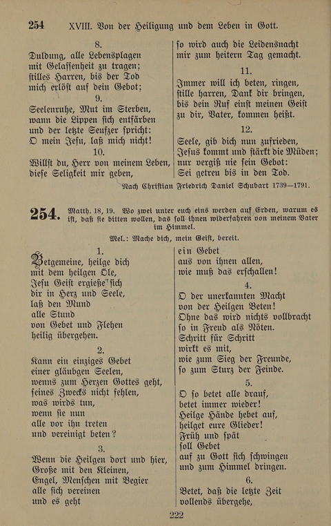 Gesangbuch: zum gottesdienstlichen und häuslichen Gebrauch in Evangelischen Mennoniten-Gemeinden (3rd ed.) page 222