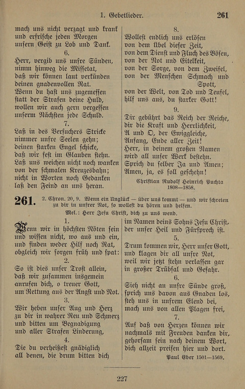 Gesangbuch: zum gottesdienstlichen und häuslichen Gebrauch in Evangelischen Mennoniten-Gemeinden (3rd ed.) page 227